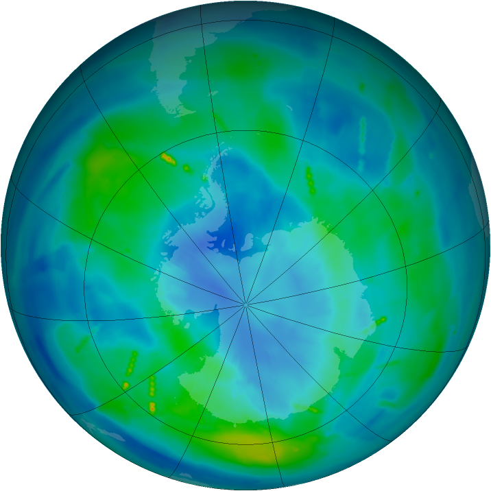 Antarctic ozone map for 28 March 2011
